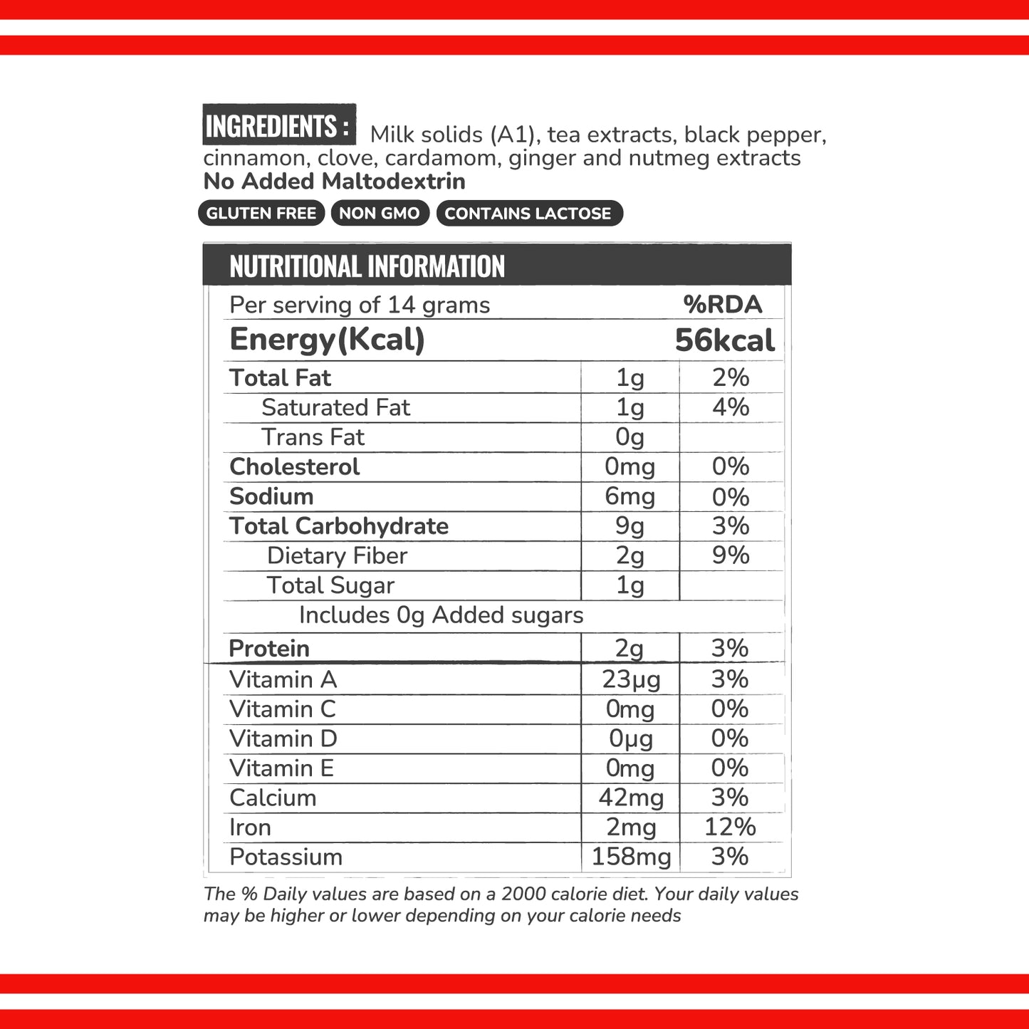 Instant Spiced Tea Premix (Pack of 10 sachets) - Unsweetened