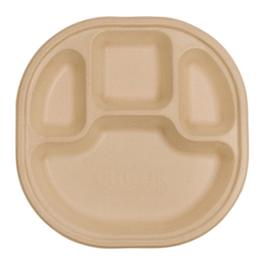 4 Compartment Oval Meal Trays