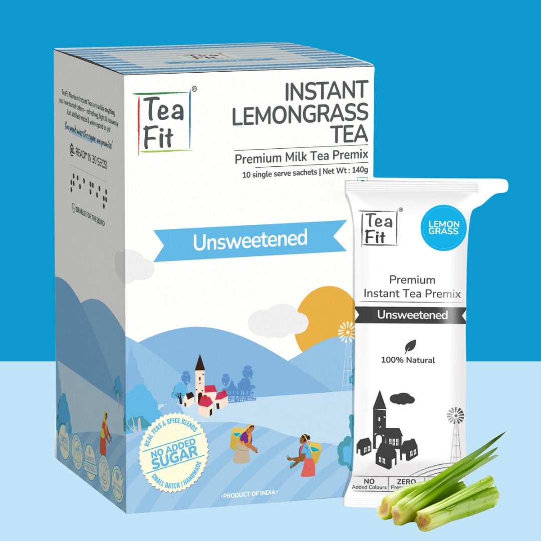 Instant Lemongrass Tea Premix (Pack of 10 sachets) - Unsweetened